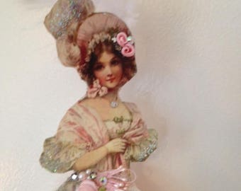Victorian Christmas Ornaments, Handmade Victorian Ornaments, Victorian Doll Ornaments, Christmas Ornament