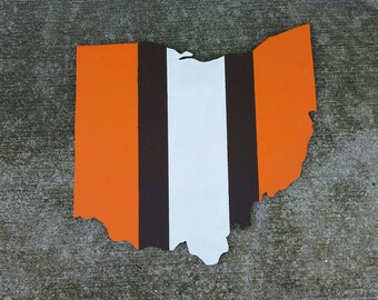 Cleveland Browns Helmet Stripe Wall Hanging Sign