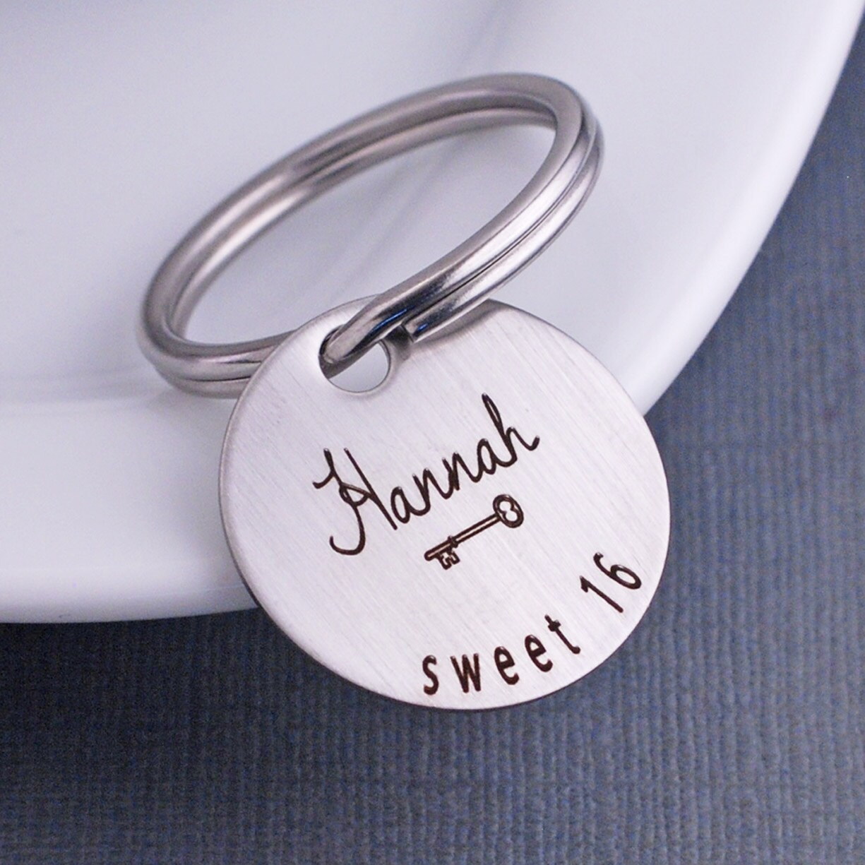 Sweet 16 Keychain Gift Personalized Key chain for Teen Girl
