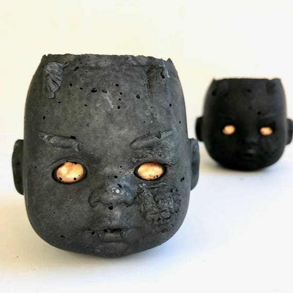 PeaboZombie Baby Doll Head Planter V3.0 (zombie)- Hypertufa