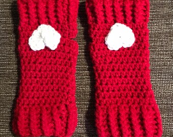 Valentines fingerless gloves /wrist warmers