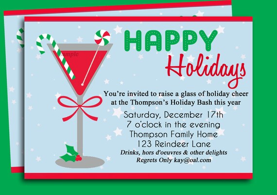 christmas cocktail party invites