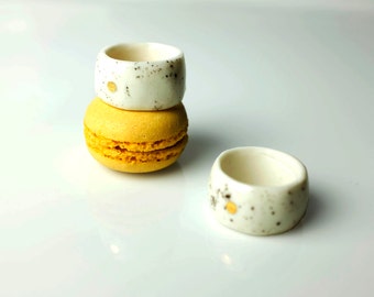 Ceramic Ring, Porcelain Ring, Handmade Porcelain Ring, Ceramic Ring, Ceramic Jewelry, Porcelain Jewelry, Handmade Jewelry, Gold Porcelain.