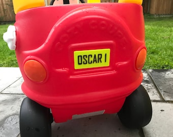 Little Tikes Numberplate Personalised - 3D printed - Toy Car - Children - Kids - Name - Garden Toys - First 1st Birthday Gifts