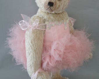 Nevine musical ballerina, a 46 cm blond curly mohair teddy bear