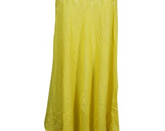 Womens Yellow Summer Dress Beach Bikini Cover Up Bohemian Style Flare Sundress