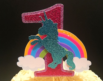 Rainbow Unicorn Cake Topper