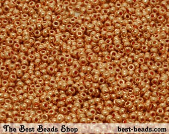 25g (4200pcs) Metallic Orange Rocaille 12/0 (1.9mm) Preciosa Czech Glass Seed Beads