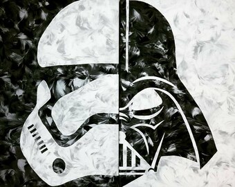 Painted by BREASTS 798 799 It's Much More Fun On The Dark Side ~ Marcey Hawk 20x32 Breast Boob Body Art STAR WARS