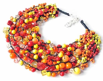kama4you 2616 multicolor necklace crocheted