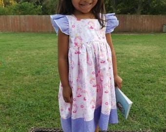 Little Girls Pink and Purple Princess Dress Size 2T RTS