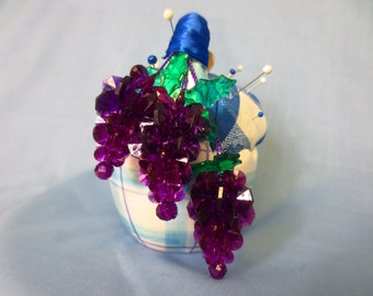 Pin Cushion, Pin Cushion with Grapes