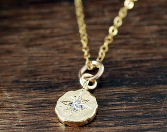 Dainty Gold Compass Necklace, Compass Jewelry, Gold Compass Necklace, Graduation Gift for Her, Minimalist Necklace, Anniversary Necklace