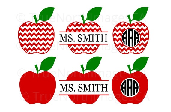 Download Chevron Apple SVG / Apple Monogram SVG / Teacher SVG / Split