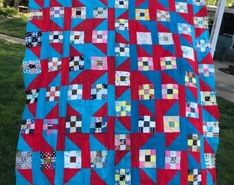 Vintage Machine Pieced and Hand Pieced Quilt Top