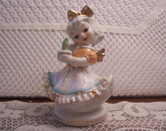Rare Chase Angel Figurine with Bone China Lace, Japan