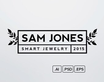 Minimal Instant download Logo - DIY Premade Logo Design - Black & White colors AI, EPS, Psd - Logo Template