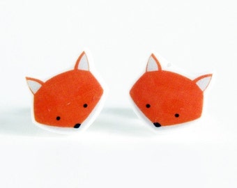 Fox Earrings | Sterling Silver Posts Stud Earrings | Gifts For Her
