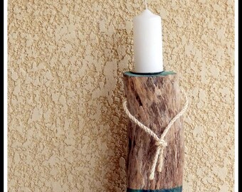 Scandinavian drift wood candle holder