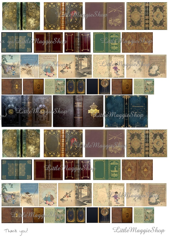 Vintage Magic Book Covers Set 1:12 scale downloadable