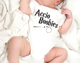 Baby onesie | accio boobies | Harry Potter inspired