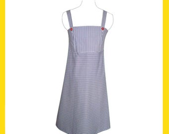 Blue and white cotton summer dress