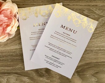 Wedding menu cards | Etsy