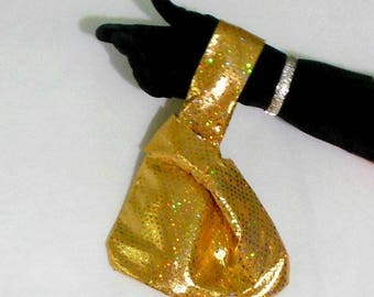 New Year glitter bag, gold evening bag, holiday party bag, gold bling purse, formal evening bag, gold bling knot bag, glittery gold handbag