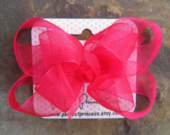 Shocking Pink Large Double Layered Boutique Hair Bow Headband
