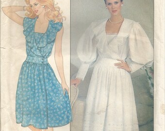 Vintage Butterick Factory Folded Dress Pattern 4792 size 10 Bust 32 circa 1980's