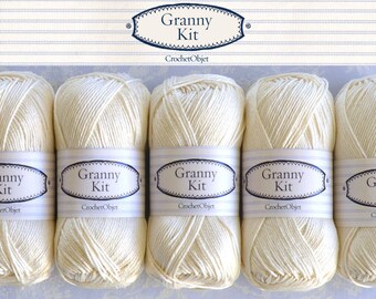 Cotton Yarn 5 Balls Off White Colour 100% cotton Ready to ship by CrochetObjet