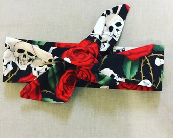 Headband Skulls and Roses