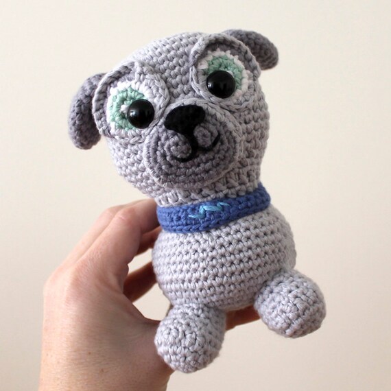 Bingo - Toy. Puppy Dog Pals Crochet Toy, Dog Crochet, Made to Order, Puppy Doll, Pug, Pugster, Nursery Crochet, Kids Gift, Dog Toy, DIY