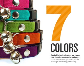 Color Collection // Bold Colors - Cat Collar Breakaway or Non Breakaway - PICK ONE (Red / Blue / Pink / Teal / Green / Orange / Purple)