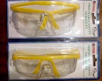 Safety Glasses- Safety Goggles Face Protection- Eye Protection -Protective Adjustable Safety Glasses Goggles- Brand New- Two Pairs