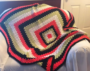 Bright Granny Square Throw