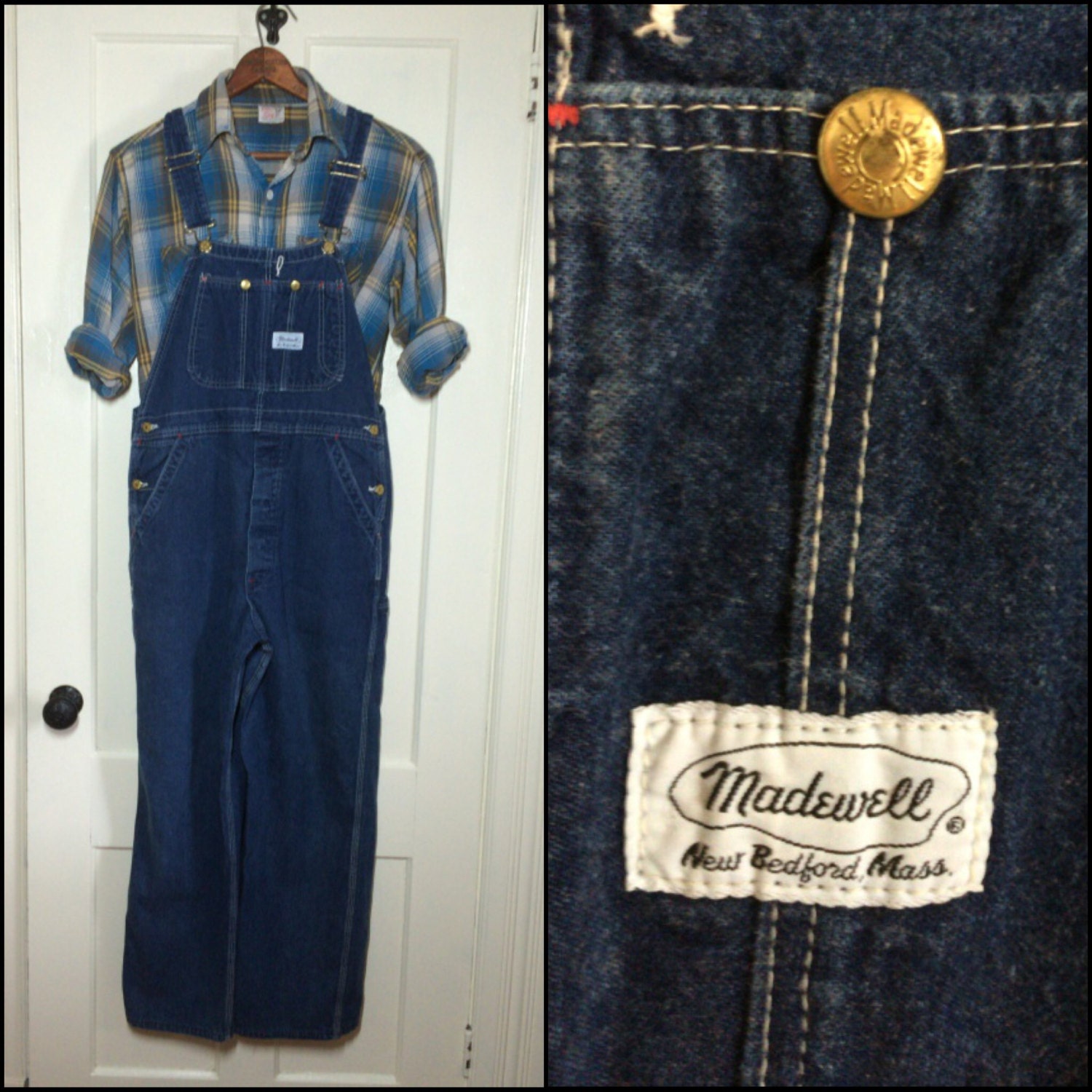 Vintage Madewell, New Bedford, MA Denim Farmer Carpenter blue jeans