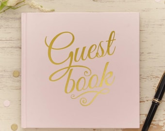 Pastel Perfection Guest Books in Pink, Silver or Gold and Ivory