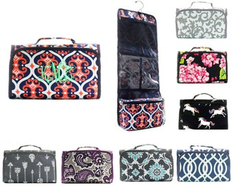 Hanging Monogram Cosmetic Case - Hanging Toiletry Bag - Hanging Make Up Bag - Hanging Toiletry Bag - Organizer Bag - Custom Cosmetic Bag
