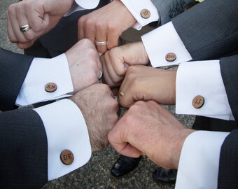 Gift for Groom Personalized Cufflinks Monogram Cufflinks Wooden Cuff Links Rustic Wedding Gift for Groomsmen Bridal Party Gift Initials