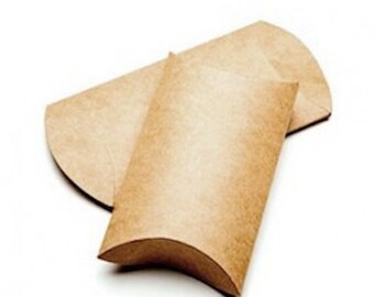 35 Kraft Pillow Boxes Large 4" x 1 1/8" x 6"