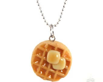 Waffle Necklace, Parks and Recreation, Amy Poehler, Leslie Knope, Miniature Food Jewelry, Daughter Necklace, Mothers Day Gift, Scented