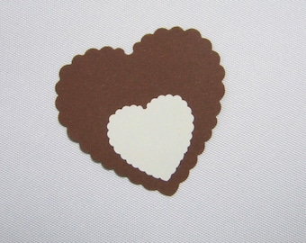 Trailer Brown gift tags heart gift tag wedding table card Red