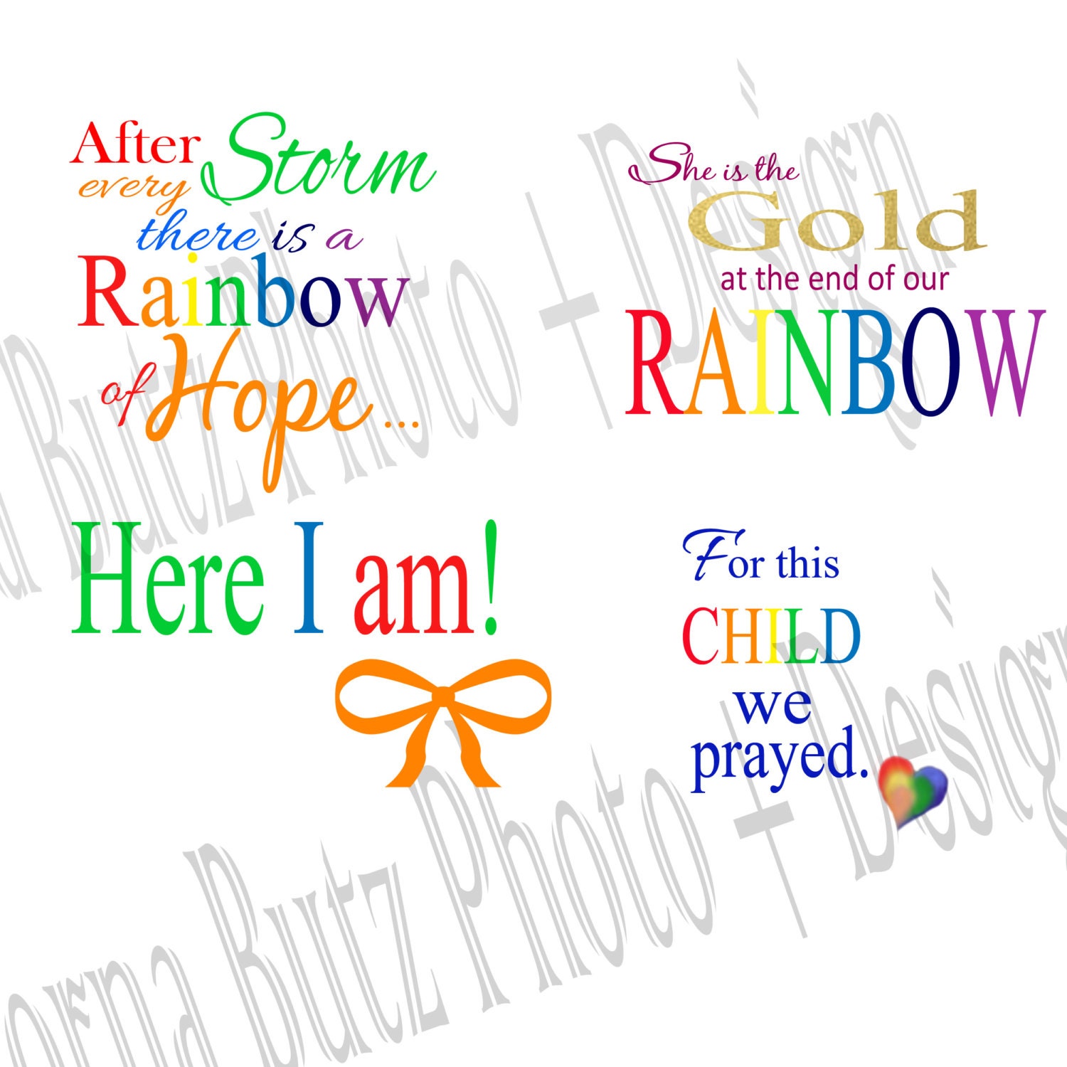 Instant download of Rainbow Baby Quotes Templates on