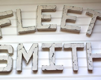 Rustic Wedding Decor - White Wooden Letters - Wedding Table Decor - White Wall Decor - Wooden Letters for Wedding - Rustic Bridal Shower