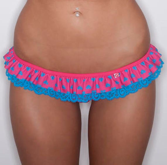 50% off SALE ***maneaterSTYLE *** MissManeater TAINTEDLOVE lace frill skirt T-bar boutique bikini pant *** Thong cut!