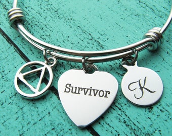 aa recovery gift, survivor bracelet, sobriety gift addiction recovery, strong women, sober gift for her, alcoholic anonymous anniversary