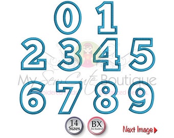 Applique Numbers Embroidery Designs Birthday Machine Patterns - Number Applique Design - 14 Sizes - Instant Download