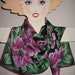 Vintage 70s Bold Floral Signed Adrienne Vittadini large Square Scarf