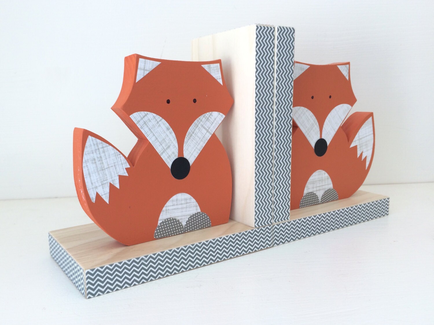 Fox Bookends Orange and Gray Woodland Nursery Woodland Kids